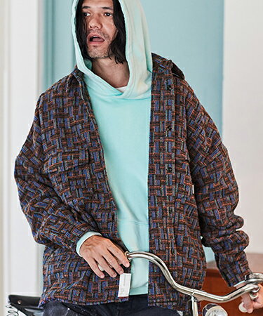 【ADAM PATEK(アダムパテック)】tweed check looose shirt シャツ(AP2325014)