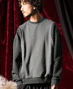 【ANGENEHM(アンゲネーム)】Different materials switching design sweatshirt カットソー(AG01-025acd)