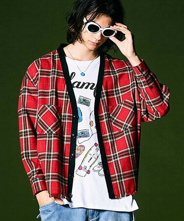 【glamb(グラム)】Dad Check Cardigan ダッドチェックカーディガン(GB0423-KNT05)