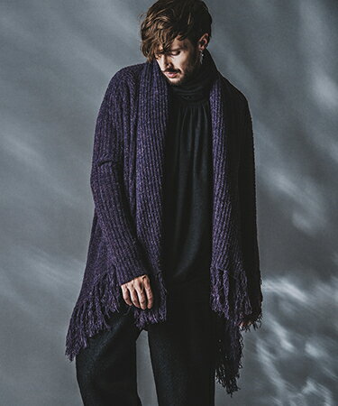 【NO ID.(ノーアイディー)】ケーブルニット3WAYフリンジガウン(453010-578K)