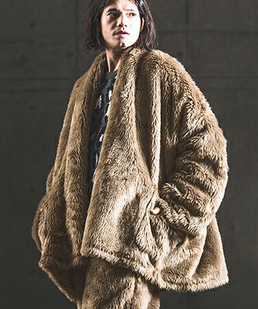 【GLIMCLAP(グリムクラップ)】Faux fur gown like design jacket ジャケット(15-123-gla-cd)