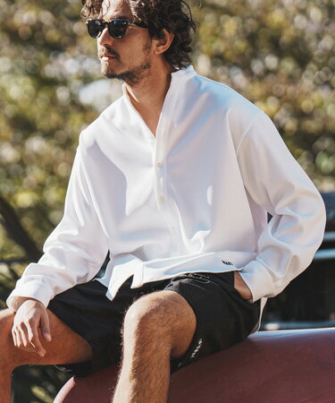 【felkod(フィルコッド)】Oversize Band Collar Shirts バンドカラー
