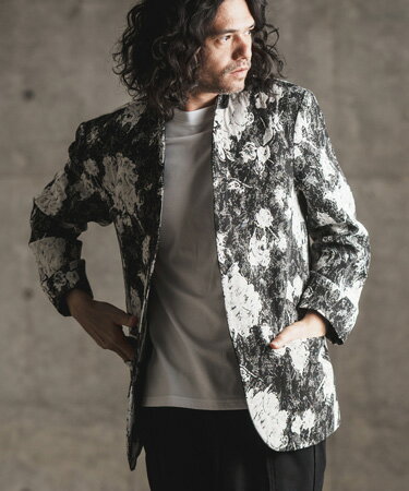 【GLIMCLAP(グリムクラップ)】Botanical gobelin tapestry minimal detail jacket カラーレスジャケッ..