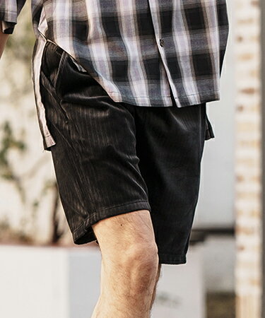 【CAMBIO(カンビオ)】Stretch Random Stripe Short Pants ショートパンツ(MIU-241-032)