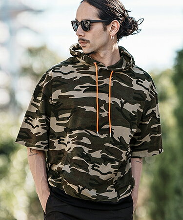 樂天商城 - 【CAMBIO(カンビオ)】Camouflage MINI URAKE Short Sleeve Parka パーカー(S24824cmb)