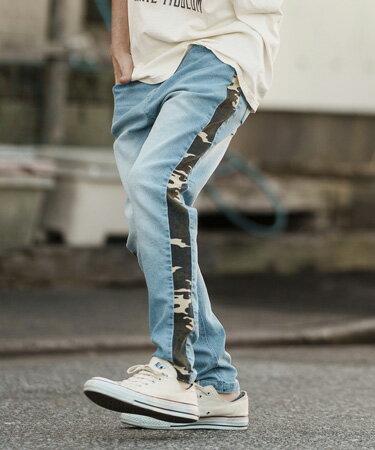 【CAMBIO(カンビオ)】11oz Camouflage Line Denim Pants デニムパンツ(MIU-241-041)