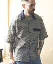 楽天CAMBIO【MROLIVE（ミスターオリーブ）】【予約販売4月末～5月上旬入荷】 FINE PATTERN LINEN -VINTAGE OPEN COLLAR SHIRT オープンカラーシャツ（M242103）