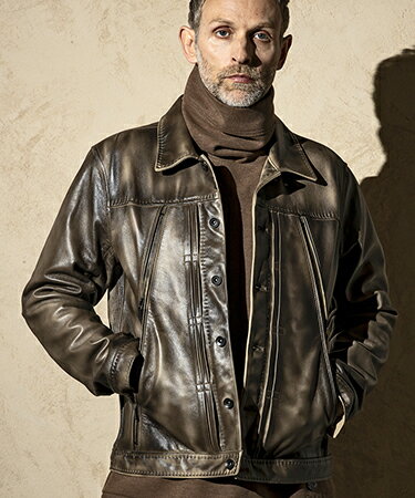 C DIEM(ڥǥ)ۡͽ9ܡ10١ F-V Leather Gradeation Riveted Jacket2 쥶㥱å(MSO-24006)