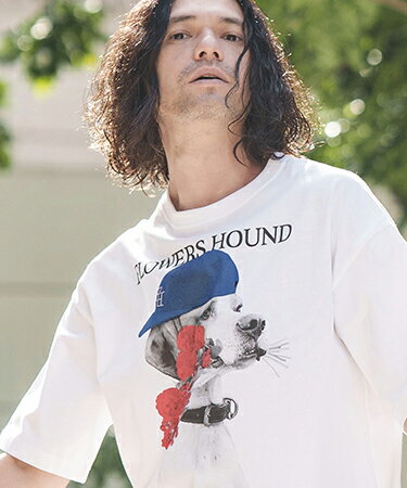 【CAMBIO(カンビオ)】 ビッグシルエットプリントTシャツ（Flower Hound）(2401076MCB)(4.0)