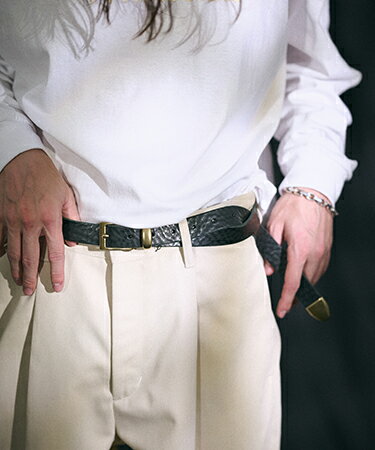 【THEOREM(セオレム)】ADAM PATEK×THEOREM Italian Leather Belt ベルト(AP2419036-TR)
