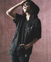 【GLIMCLAP(グリムクラップ)】Distressed short-sleeve hooded sweatshirt パーカー(16-048-gls-ce)