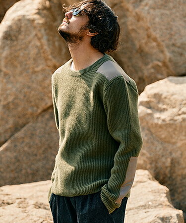 【wjk】【予約販売10月中旬～下旬入荷】 neo commando sweater パッチミリタリーニット(6314 kw61e)