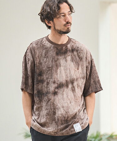 【CAMBIO(カンビオ)】Spot dye Damage Short Sleeve Cut sew Tシャツ(PF-241-011) 【CAMBIO(カンビオ)】Spot dye Damage Short Sleeve Cut sew Tシャツ(PF-241-011)