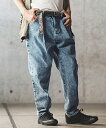 【GLIMCLAP(グリムクラップ)】 Chemical wash denim soft balloon silhouette pants デニムパンツ(16-077-gls-ce)