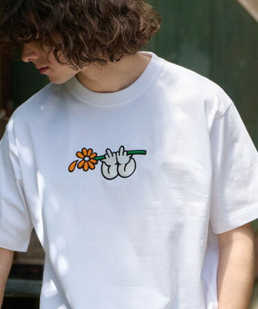 楽天CAMBIO【un-filled（アンフィルド）】GERBERA HAND EMB HEAVY WEIGHT-T Tシャツ（SDUF-2406）