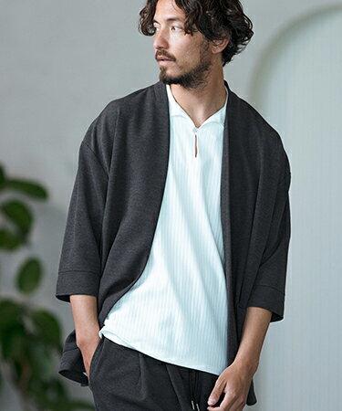 【Magine(マージン)】Button & lapel less 3-4 Sleeve cutsew jacket ノーカラージャケット(MGN-241-2-028)