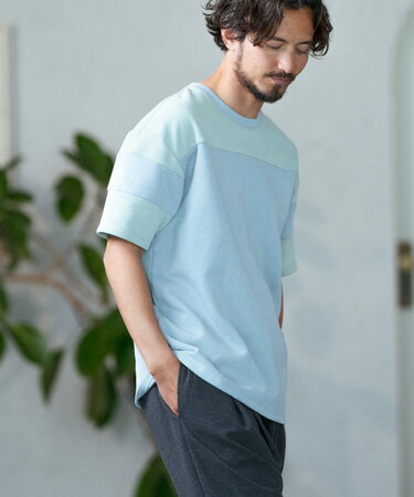 Pigment processing & switching design short-sleeve sweatshirt Tシャツ(MGN-241-2-006)