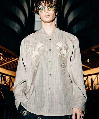 【glamb(グラム)】Band Collar Eden Shirt バンドカラーエデンシャツ(GB