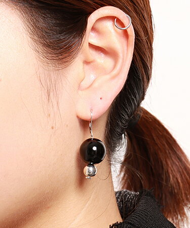  Round Stone & Navajo Pearl Pierce ピアス(片耳1P)(VFPL-013)
