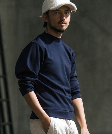 【wjk reluxe】high gauge double knit mock neck cut sew モックネックカットソー(WR-242-1-025)