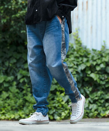 Rakuten - 【CAMBIO(カンビオ)】11oz Stretch Denim Camouflage Sideline Pants デニム テーパードパンツ(MIU-242-019)