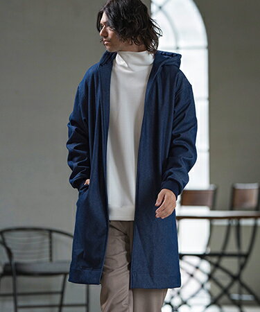 【CAMBIO(カンビオ)】Fleece Bonding Denim Hooded Coat デニムコート(MIU-242-040) 【CAMBIO(カンビオ)】Fleece Bonding Denim Hooded Coat デニムコート(MIU-242-040)
