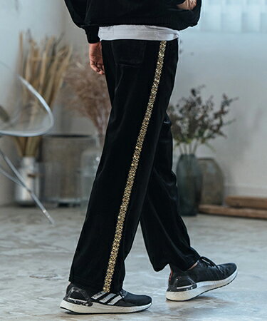 樂天商城 - 【CAMBIO(カンビオ)】Stretch Velour Side Tape Pants トラックパンツ(MIU-242-059)