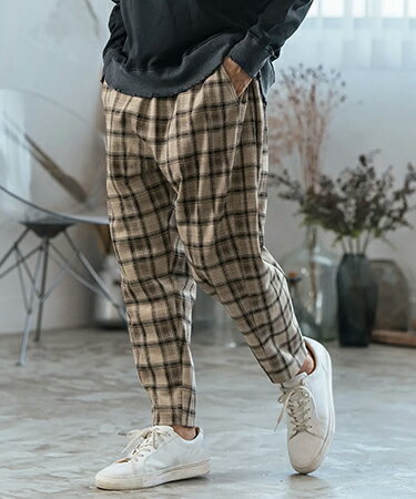 【CAMBIO(カンビオ)】Check Ponti Wide Balloon Silhouette Pants バルーンパンツ(A34524cmb)