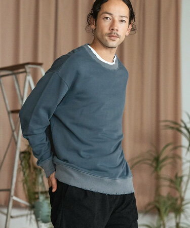 Rakuten - 【CAMBIO(カンビオ)】Indigo Like Garment Dye Damage Sweat Pullover スウェット プルオーバー(MIU-242-056)
