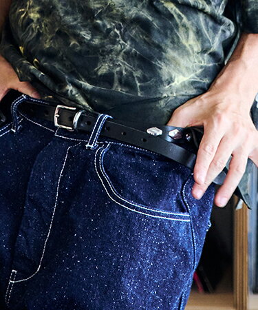 hexagonal studs leather belt ベルト(AP2429029)