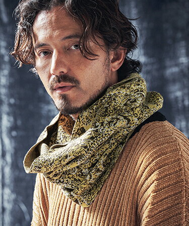 【ANGENEHM(アンゲネーム)】Paisley pattern knit snood ニットスヌード(AG03-070ace)