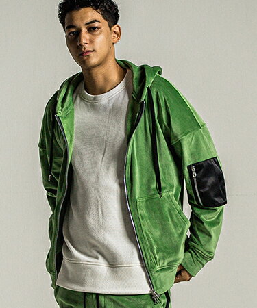 【RESOUND CLOTHING(リサウンドクロージング)】 veloursfleece zip loose hoodie ジップアップパーカー(RC34-C-009)のサムネイル