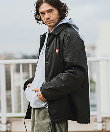 【CAMBIO(カンビオ)】Skull×Appleワンポイント刺繍コーチジャケット(CASD-137)