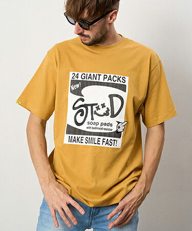 樂天商城 - 【STUD MUFFIN(スタッドマフィン)】5.6ozコットン天竺 MAKE SMILE FAST フォームプリントSS Tシャツ(514-02786)