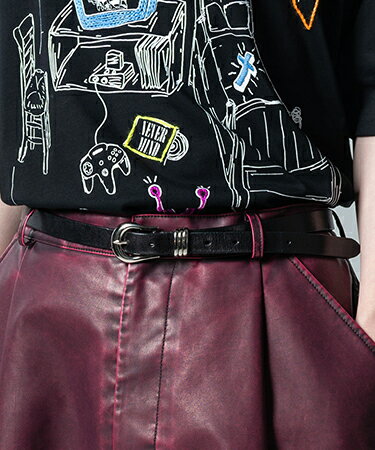 【glamb(グラム)】Round Buckle Belt ラウンドバックルベルト(GB0125-AC06)