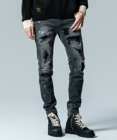Rakuten - 【glamb(グラム)】Heavy Remake Stretch Denim ヘヴィリメイクストレッチデニムパンツ(GB0125-P10)