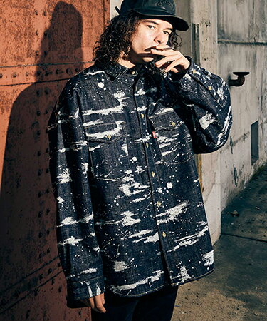 樂天商城 - 【glamb(グラム)】Splash Jacquard Denim Shirt ジャガードデニムシャツ(GB0125-SH11)