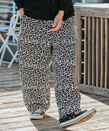 【CAMBIO(カンビオ)】Leopard Gobelin Wide Straight Pants ワイドストレートパンツ(S42525cmb)