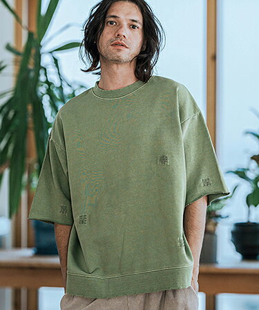 Pigment URAKE Distressed Sweat Pullover スウェットTシャツ(CMP-251-007)
