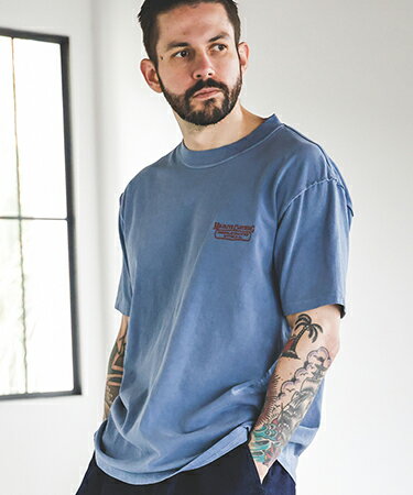 【MROLIVE(ミスターオリーブ)】USED 17-1 EMERALD COTTON -EMBROIDERY S-S T-SHIRT Tシャツ(M251145)
