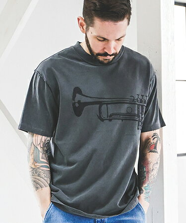 Rakuten - 【MROLIVE(ミスターオリーブ)】USED 17-1 EMERALD COTTON -TRUMPET S-S T-SHIRT Tシャツ(M251147)