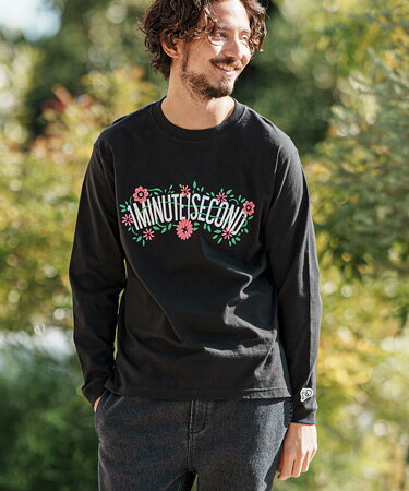 樂天商城 - 【1minute 1second(ワンミニットワンセカンド)】 flower logo print long sleeve cut&sew カットソー(1M25H240)