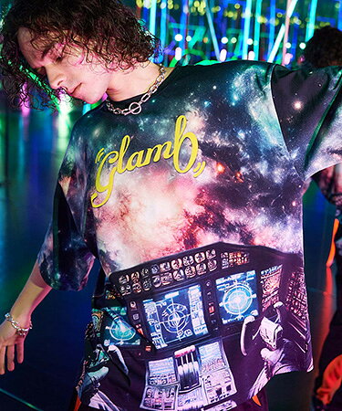 【glamb(グラム)】Cosmic Print T-Shirt タイムトラベラーTシャツ(GB0225-CS01)
