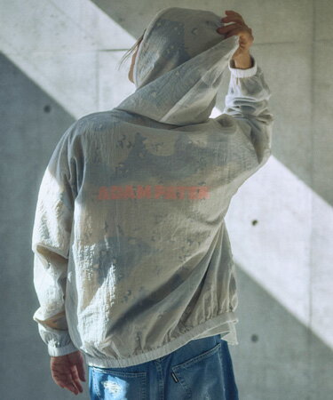 【ADAM PATEK(アダムパテック)】sheer mesh camouflage hooded  ...