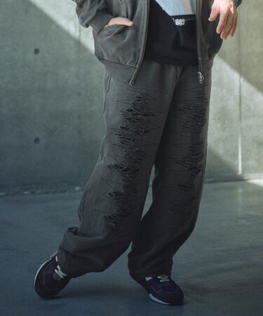 【ADAM PATEK(アダムパテック)】pigment dyeing damage wide pants ワイドパンツ(AP2518013)
