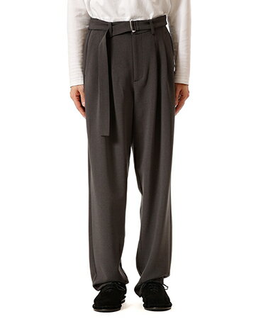 【ATTACHMENT(アタッチメント)】PE STRETCH DOUBLE CLOTH BELTED WIDE TAPERD TROUSERS ワイドテーパードパンツ(AP52-080)(4.0)