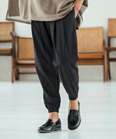 Patterned Polyester Fabric Tapered Pants イージーパンツ(MGN-252-002)