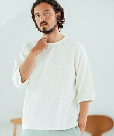 Rakuten - 【Magine(マージン)】Textured Jacquard Fabric Raglan Sleeve T-shirt Tシャツ(MGN-252-006)