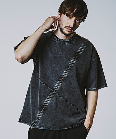 【NO ID.(ノーアイディー)】マルチシームZIP BIG-T Tシャツ(456006-229T)
