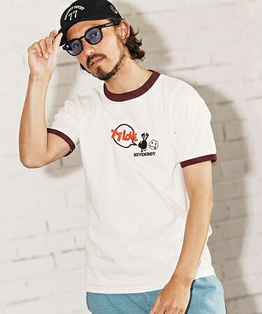 Rakuten - 【seventy seven(セブンティセブン)】middle onz S-S ringer t-shirts (77rabbit) Tシャツ(7725S220)
